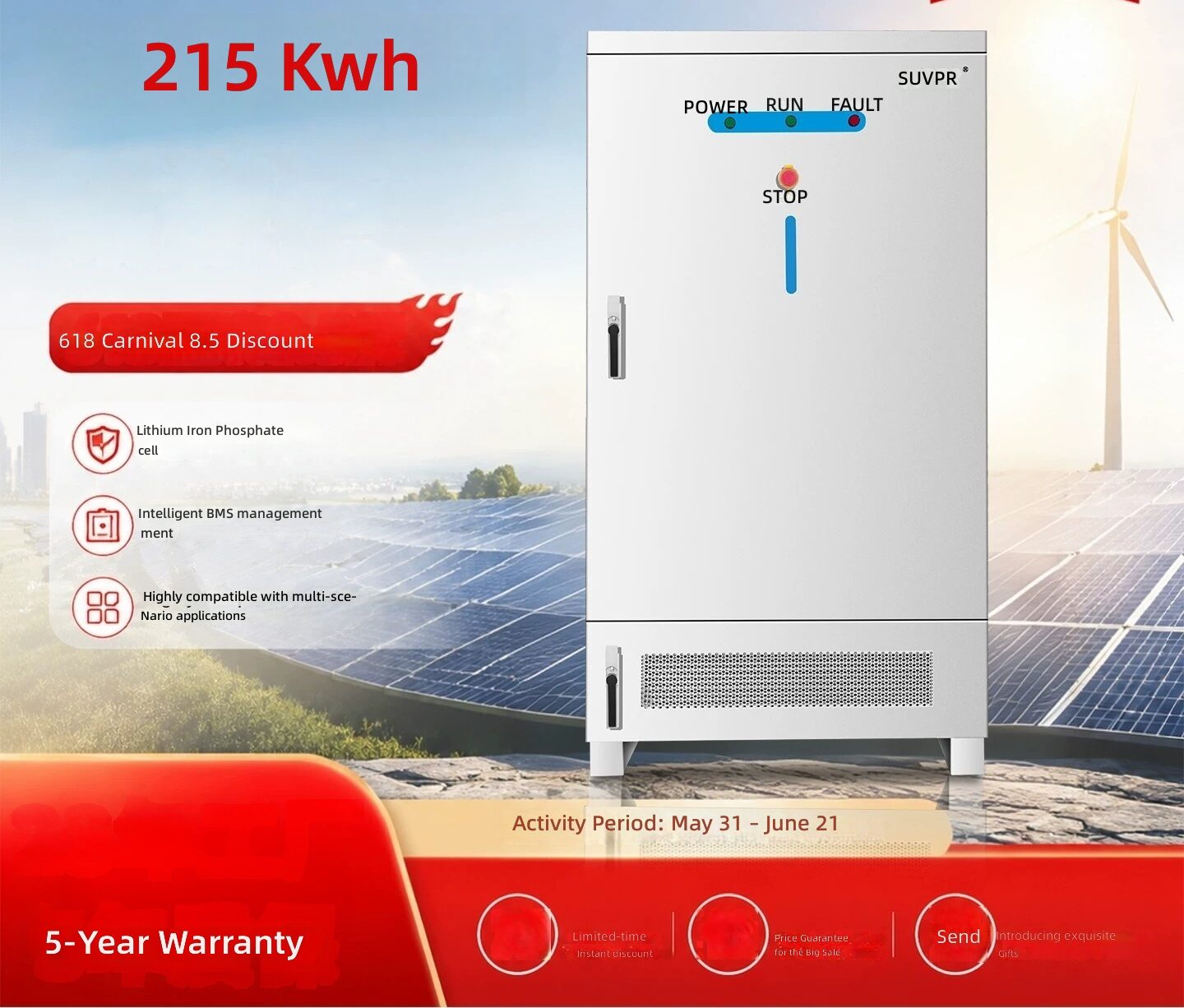 200kWh C&I Energy Storage System All-in-One Cabinet for Factory Peak Shaving by Sanlita China factory manufacture wholesale supplier