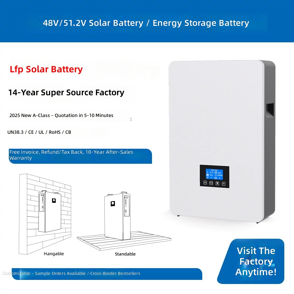 48V Wall-Mounted Home Energy Storage Lithium Battery LiFePO4 Solar System by Sanlita China factory manufacture wholesale supplier